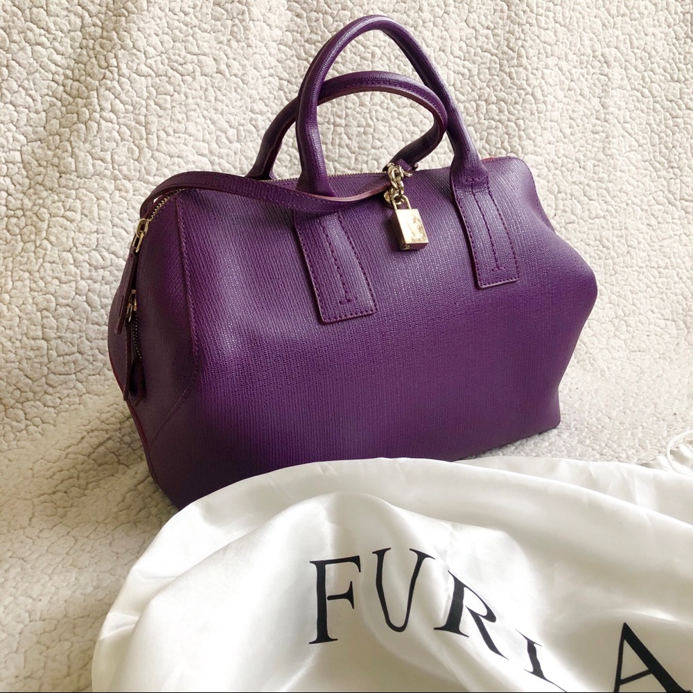 New Furla Papermoon Saffiano Satchel